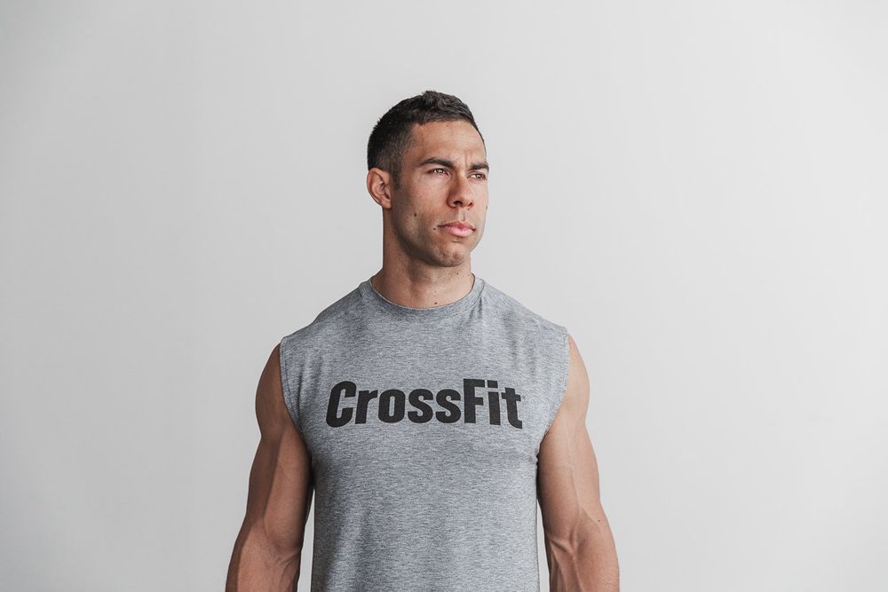 NOBULL Men's Crossfit®  Tee - Heather Grey - Ireland (2095EJKDC)